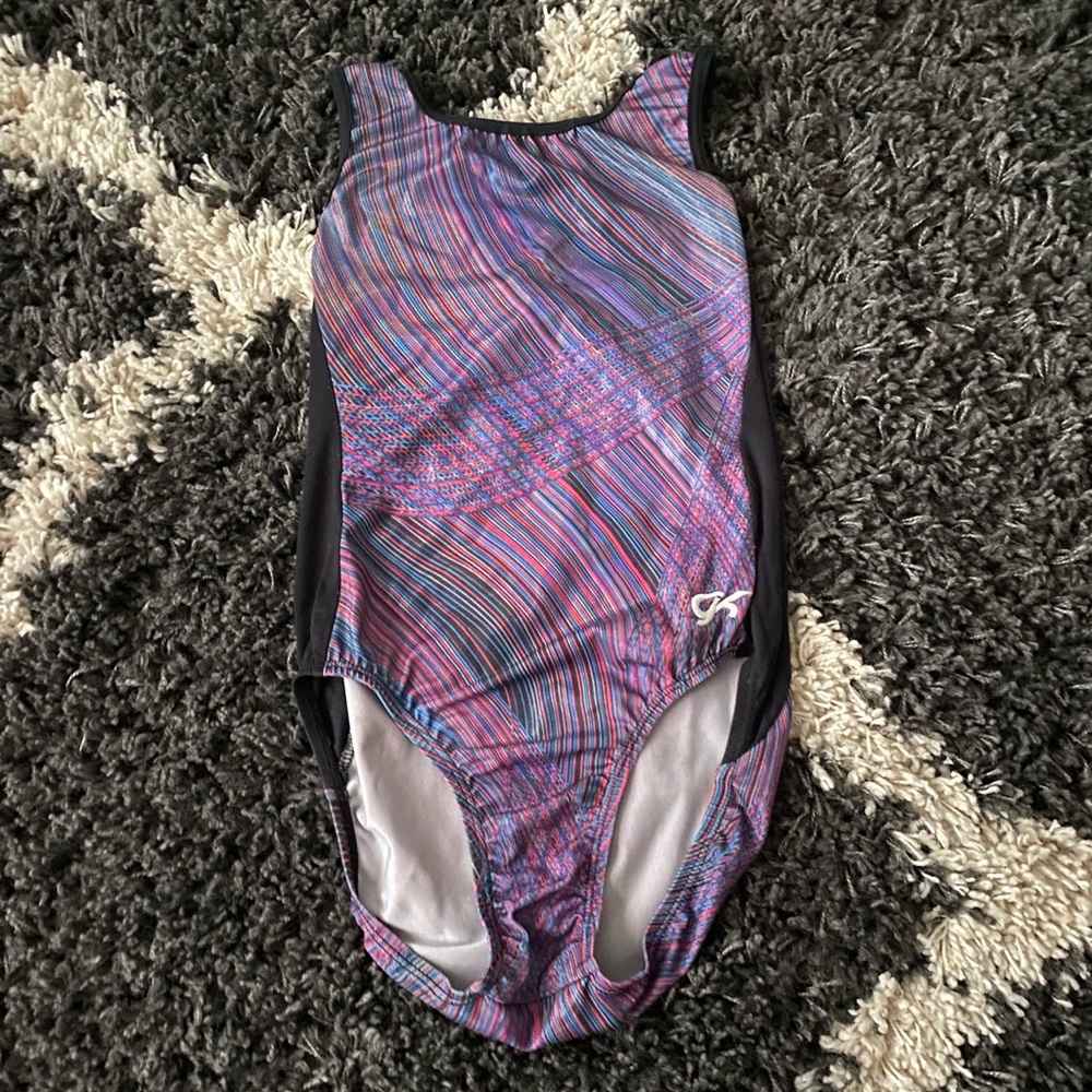 GK elite multi color cross back leotard